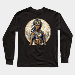 African Queen, Afro Female Warrior, Black History Long Sleeve T-Shirt